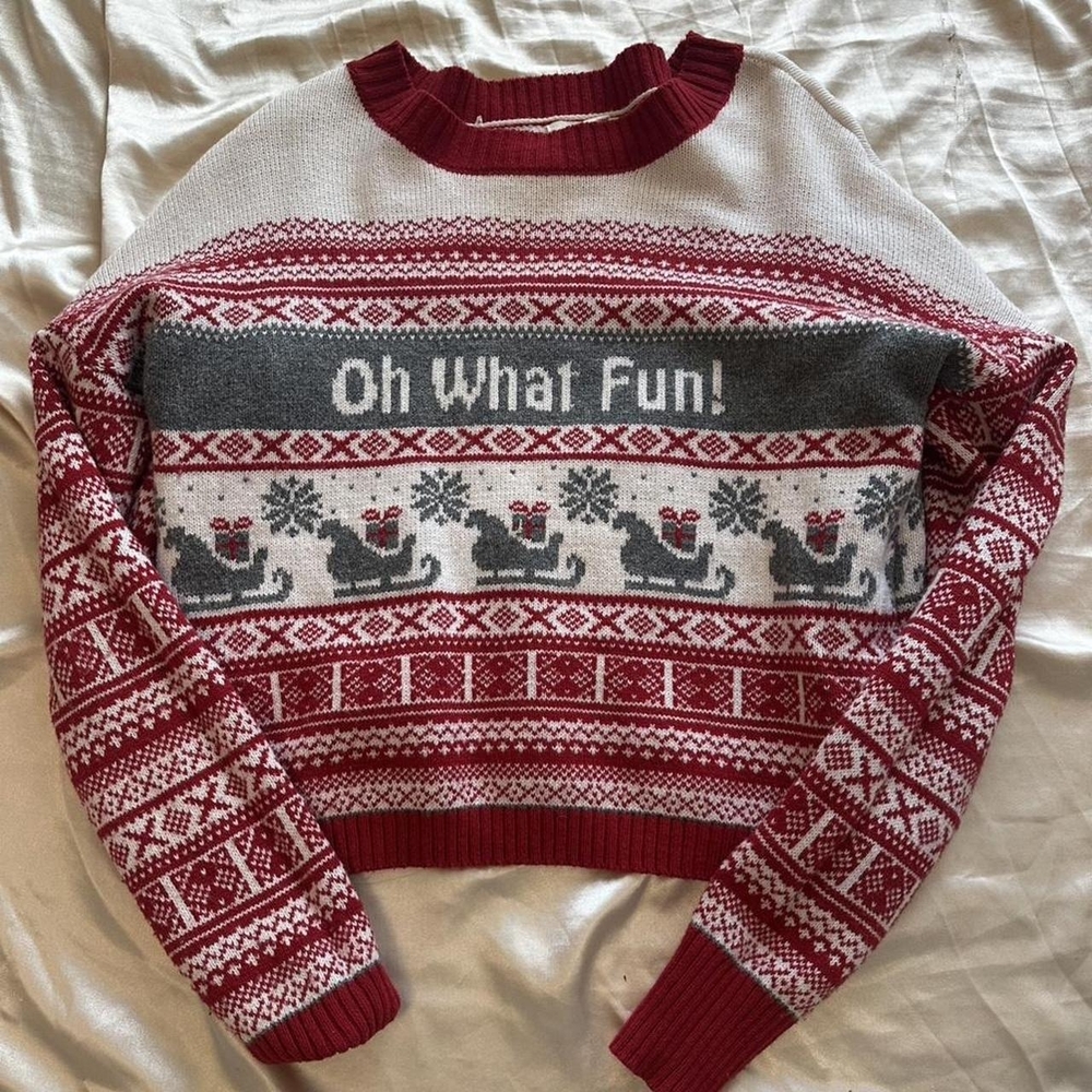 Festive Red and White Women's Sweater